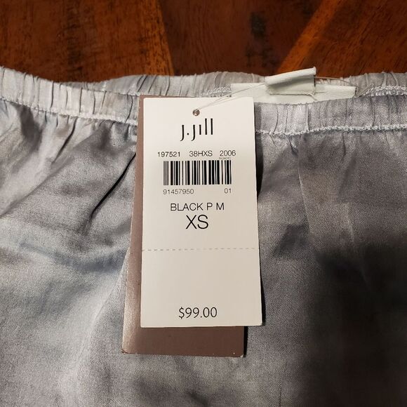J. Jill Gray Black Tie Dye Skirt Elastic Waist Size XS - Picture 3 of 8